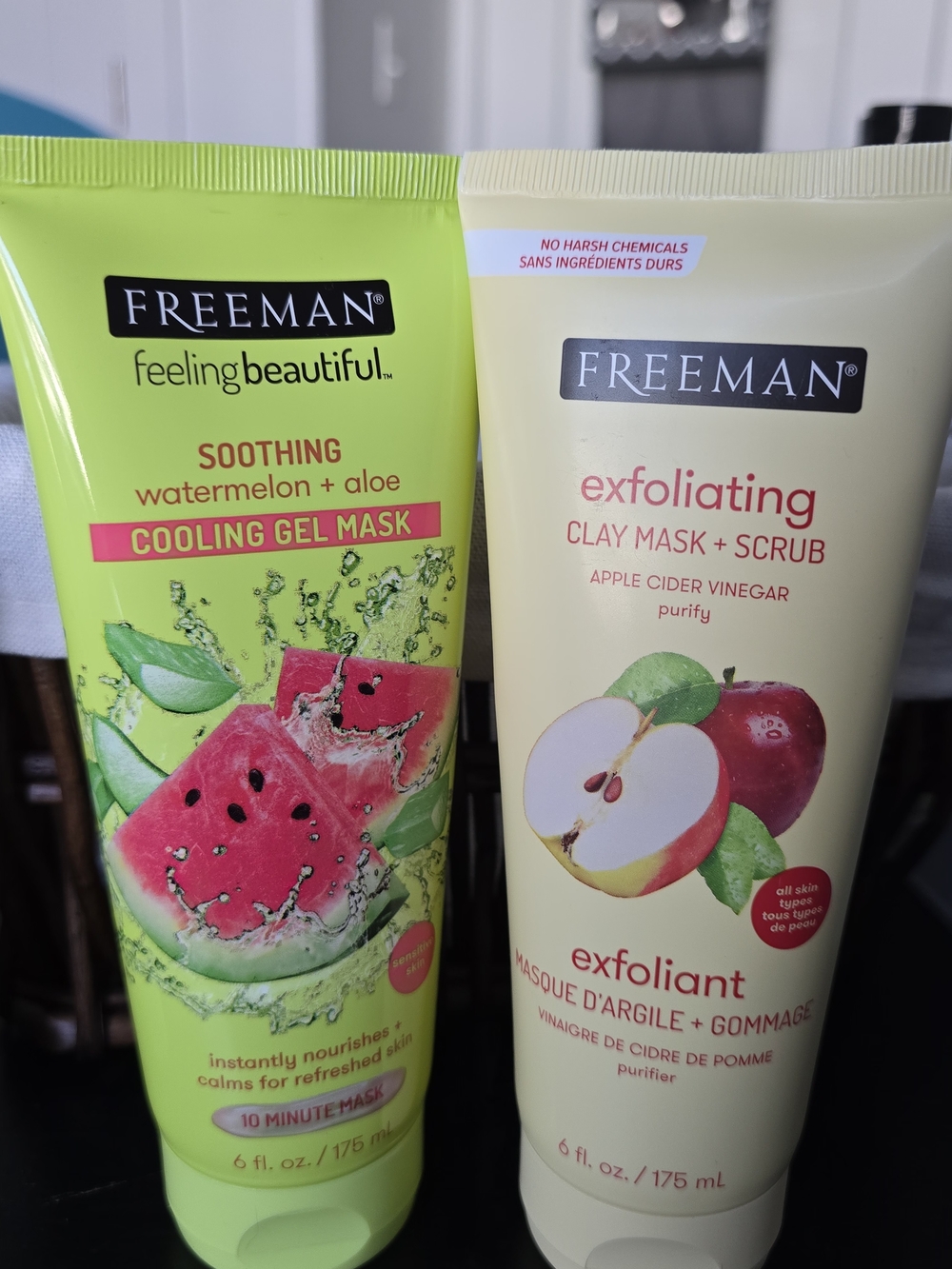 Freeman Face Mask Bundle Watermelon Aloe Gel Mask + Apple Cider Clay Scrub